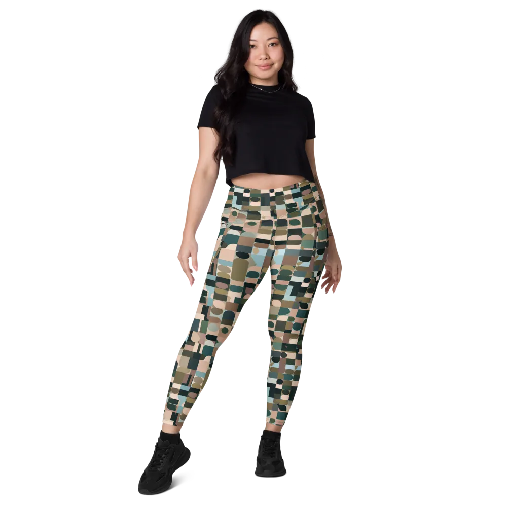 Mosaic Afterglow on Leggings with Pockets — Front
