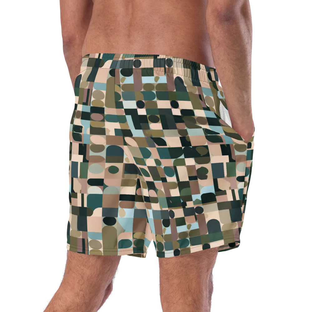 Mosaic Afterglow on Swim Trunks — Right Back