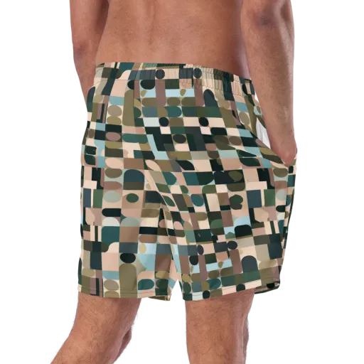 Mosaic Afterglow on a Swim Trunks