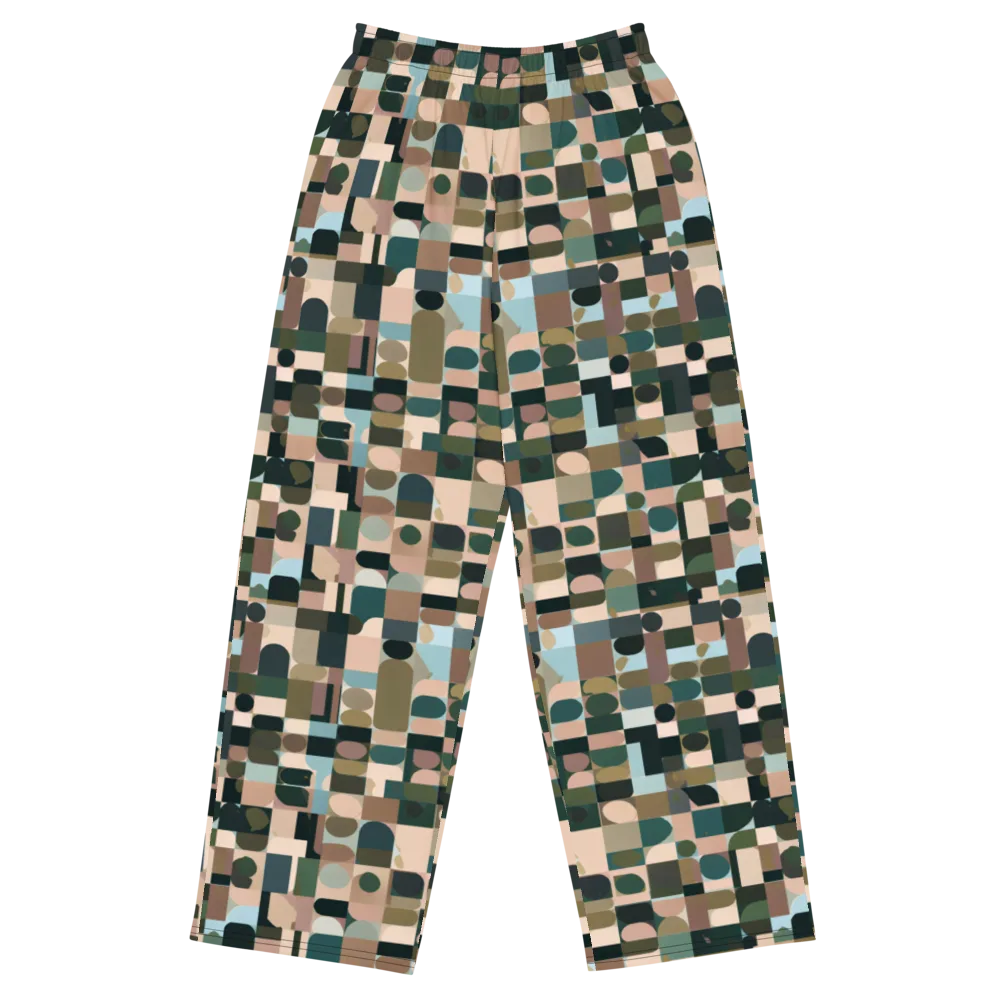 Mosaic Afterglow on Wide-Leg Pants — Front