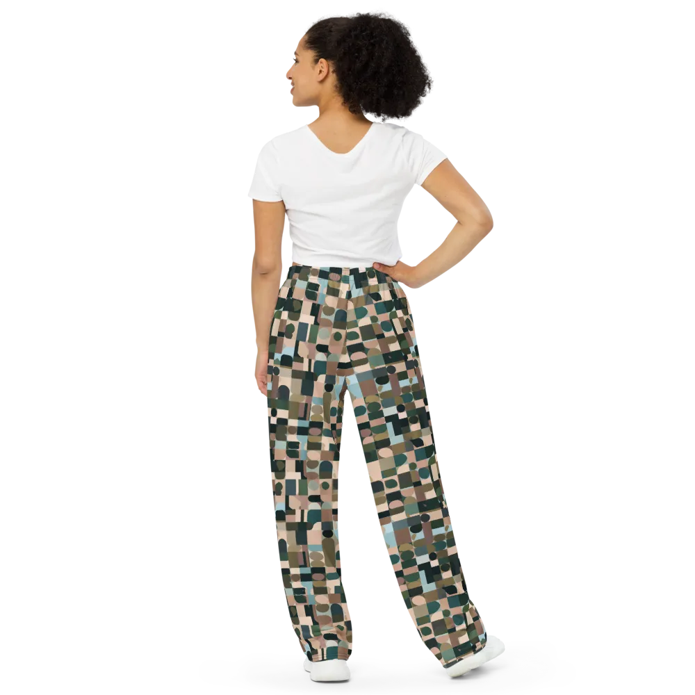 Mosaic Afterglow on Wide-Leg Pants — Back