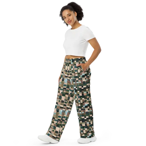 Mosaic Afterglow on a Wide-Leg Pants