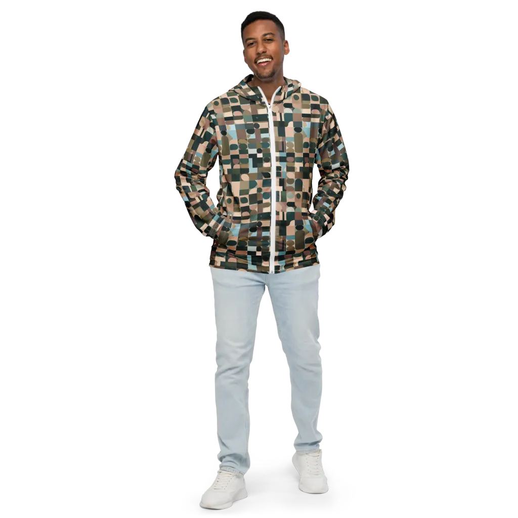 Mosaic Afterglow on Men's Windbreaker — Front