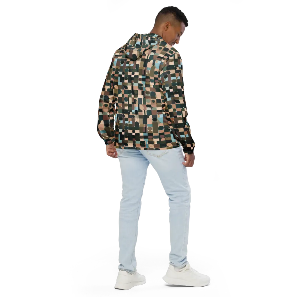 Mosaic Afterglow on Men's Windbreaker — Back