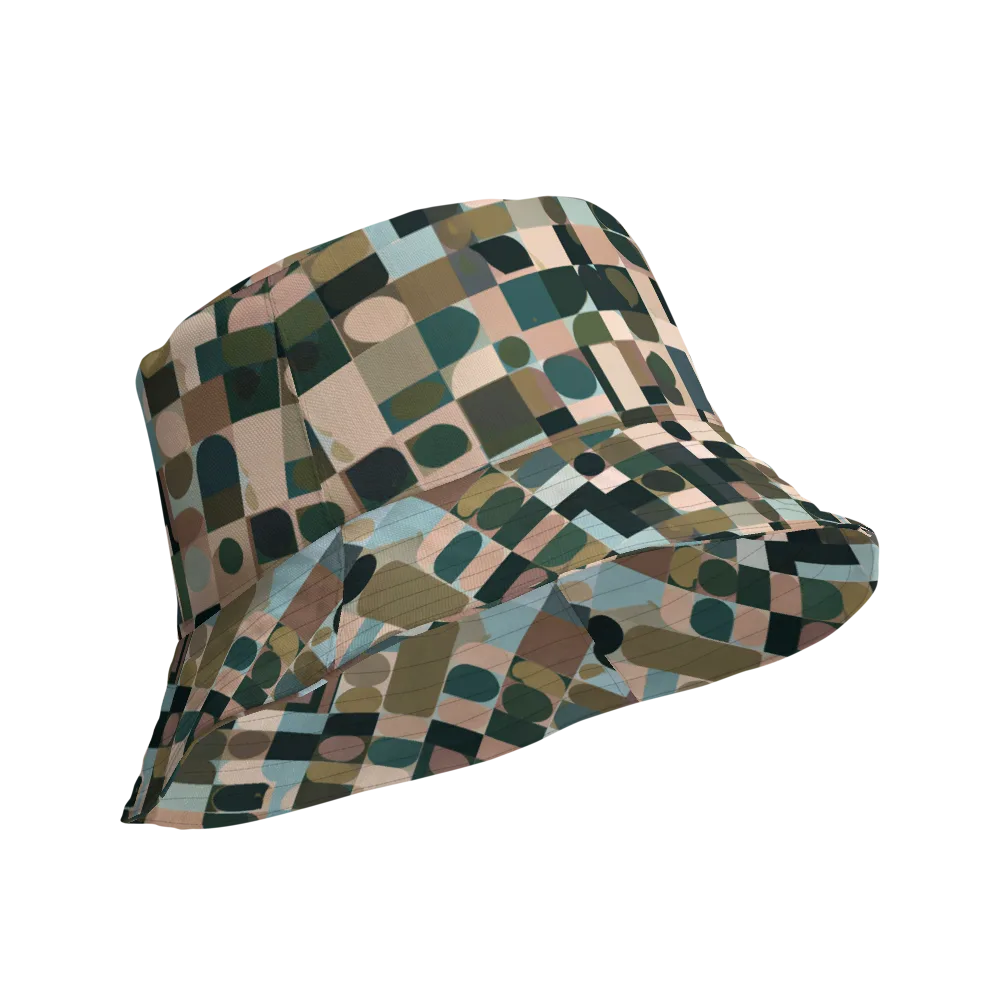 Mosaic Afterglow on Reversible Bucket Hat — Product details Outside