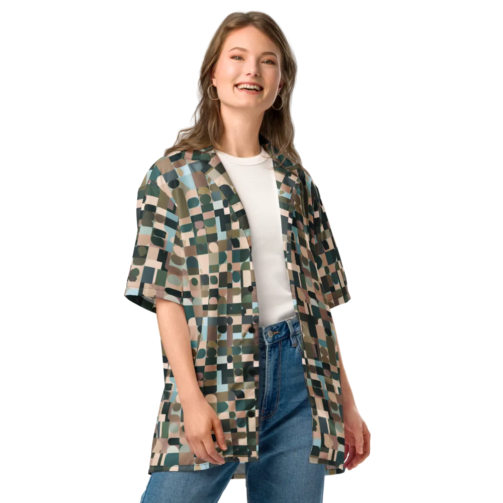 Mosaic Afterglow on Button Shirt — Front