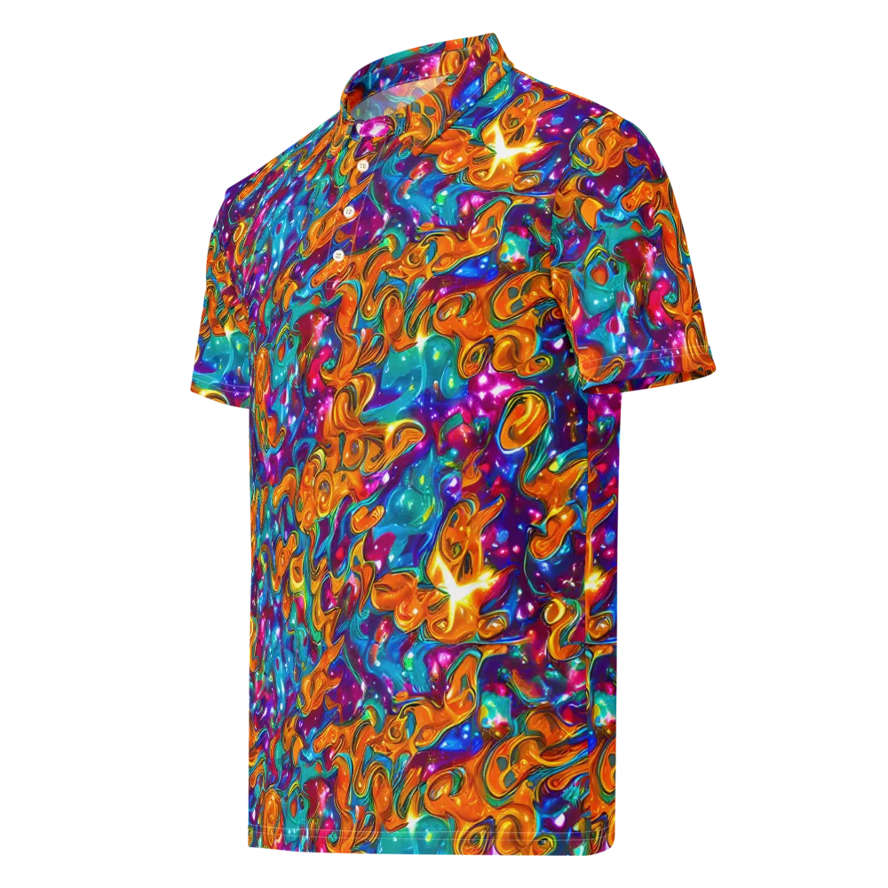Saffron Kaleidoscope on Men's Slim Fit Polo Shirt — Left Front