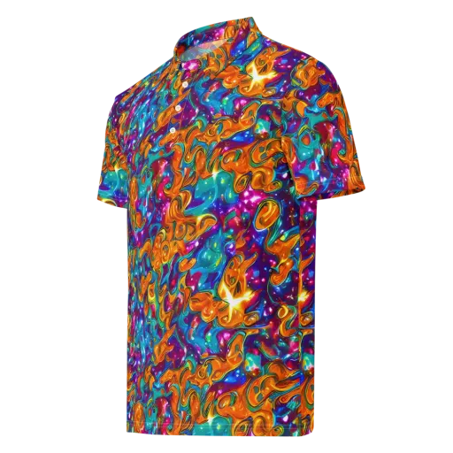 Saffron Kaleidoscope on a Men's Slim Fit Polo Shirt