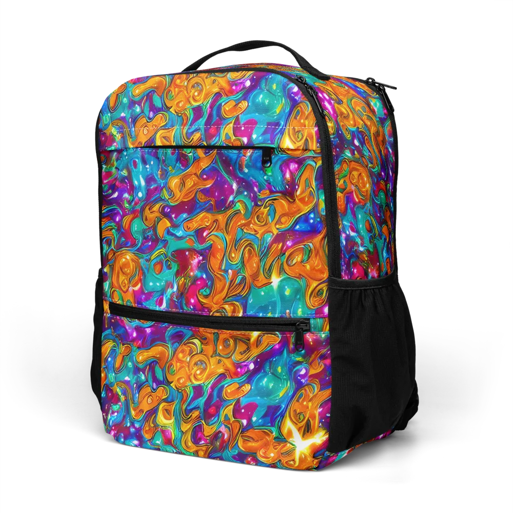 Saffron Kaleidoscope on Utility Backpack — Left Front