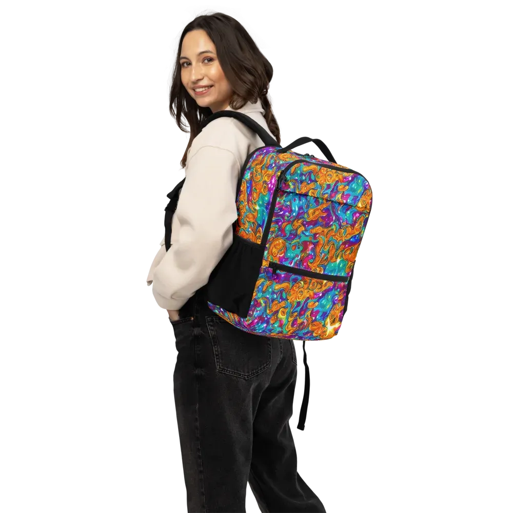Saffron Kaleidoscope on Utility Backpack — Back
