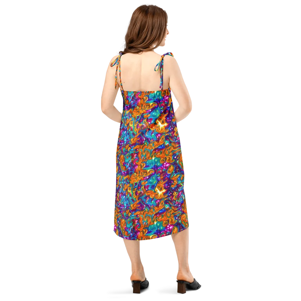 Saffron Kaleidoscope on Slip Dress — Back