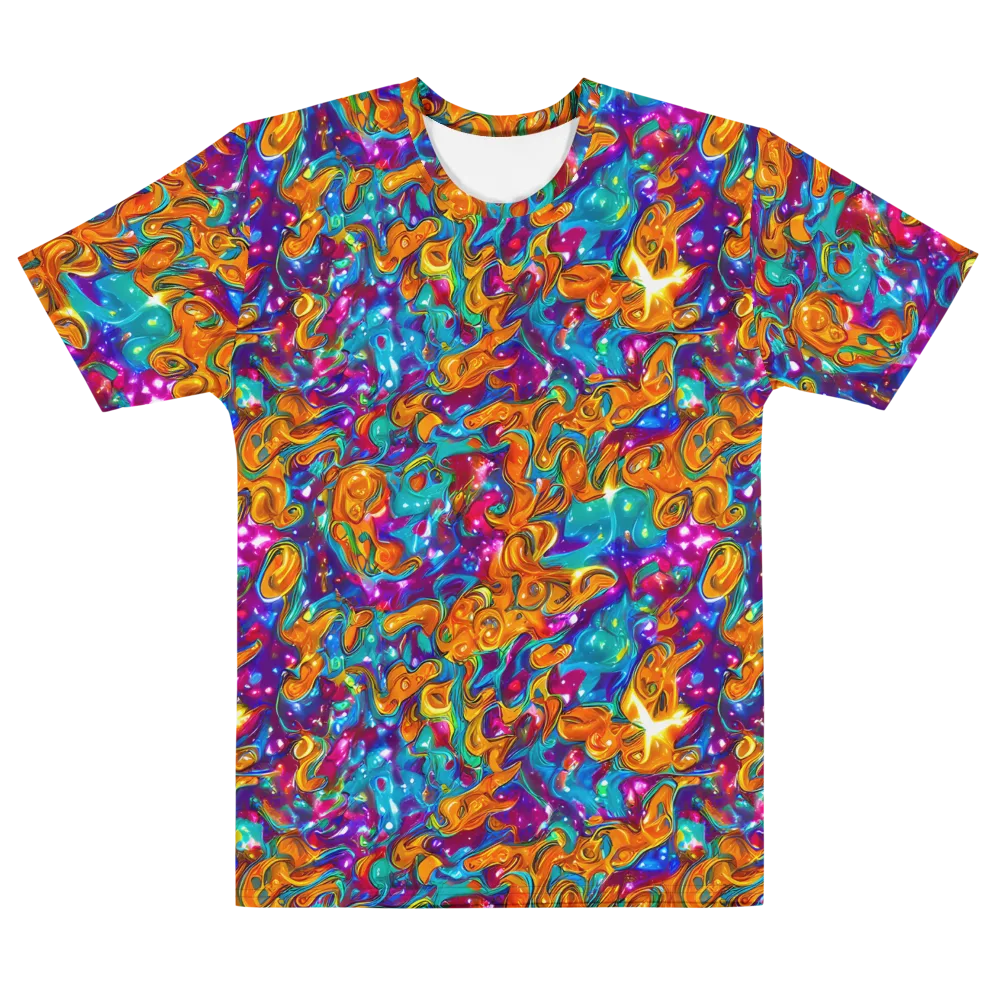 Saffron Kaleidoscope on Men's Cotton Crew Neck T-Shirt — Front