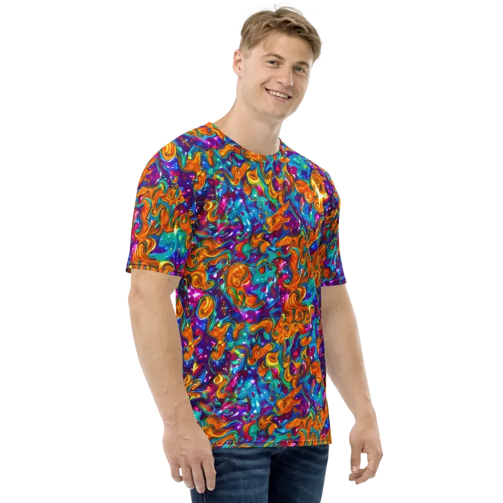Saffron Kaleidoscope on Men's Crew Neck T-Shirt — Right
