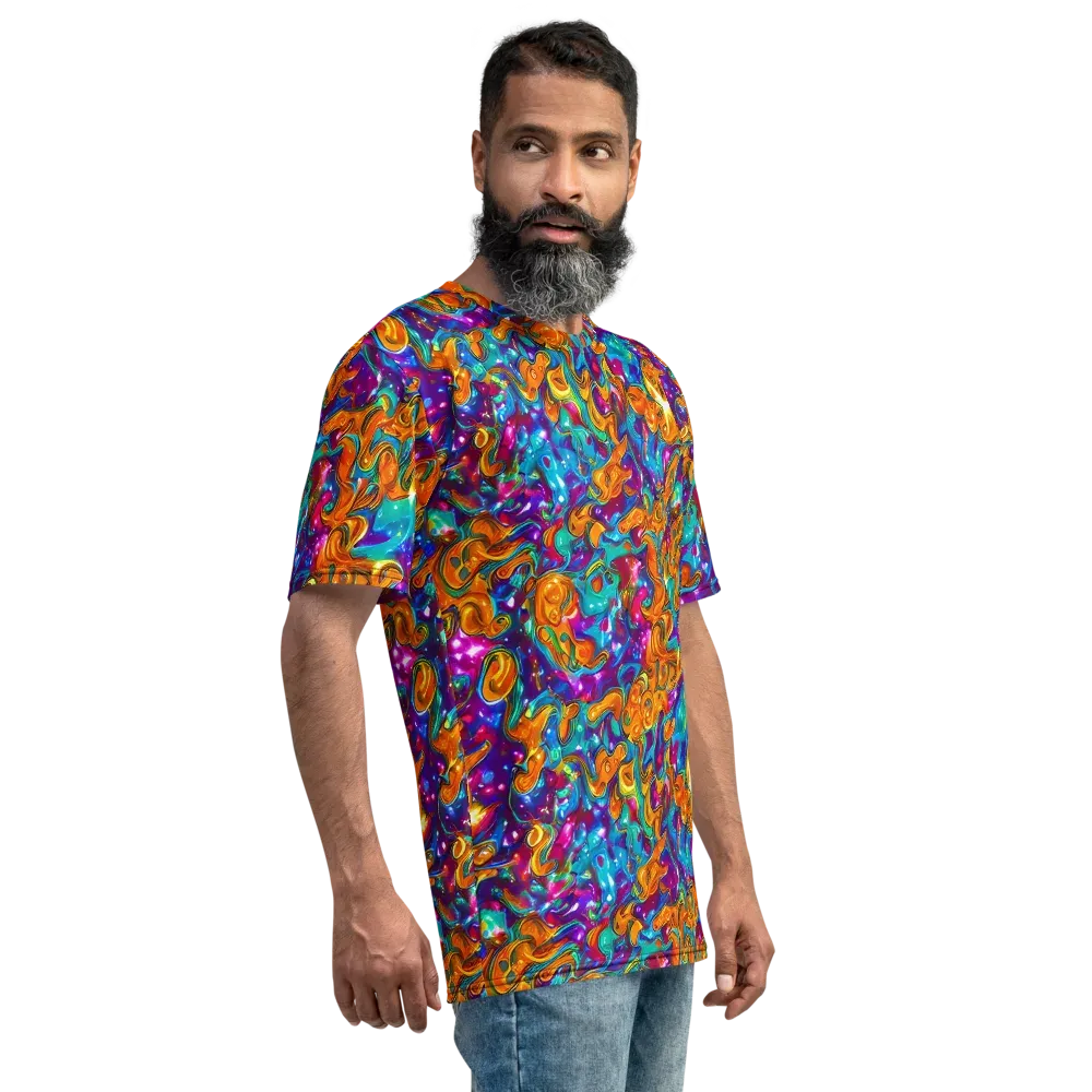 Saffron Kaleidoscope on Men's Crew Neck T-Shirt — Right