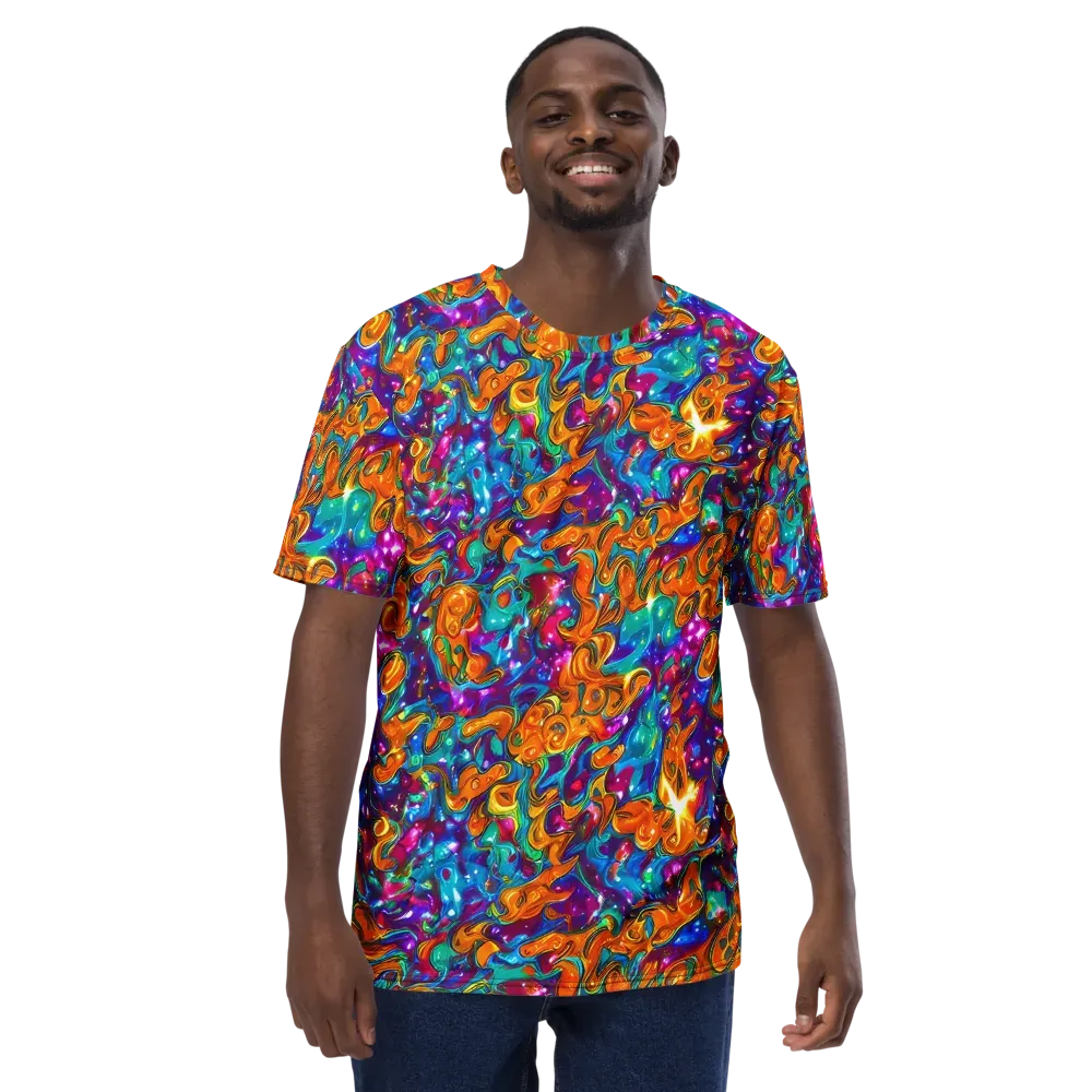 Saffron Kaleidoscope on Men's Crew Neck T-Shirt — Front