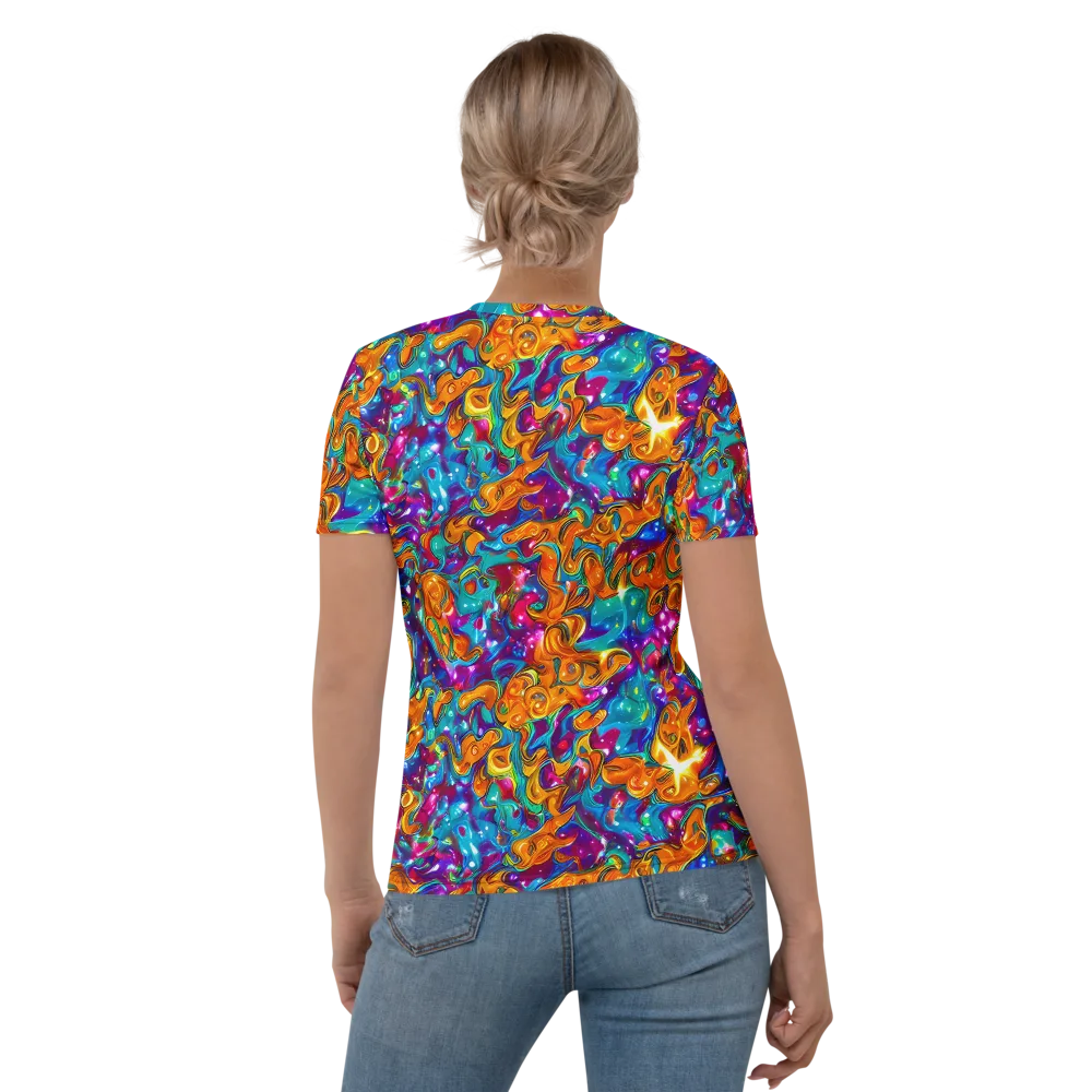 Saffron Kaleidoscope on Women's Crew Neck T-Shirt — Back