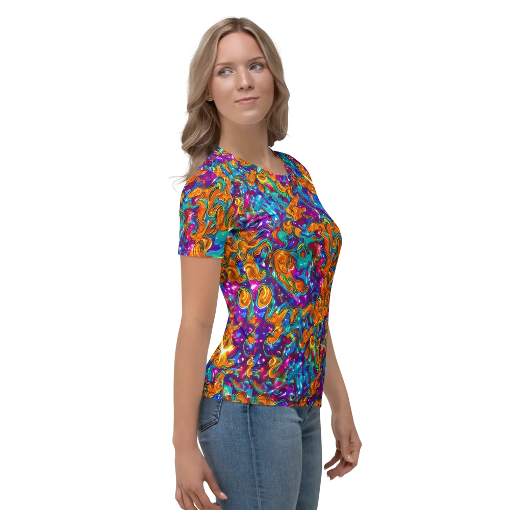 Saffron Kaleidoscope on Women's Crew Neck T-Shirt — Right
