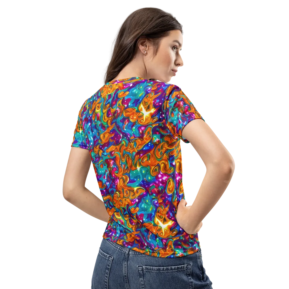 Saffron Kaleidoscope on Women's Crew Neck T-Shirt — Back