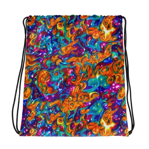 Saffron Kaleidoscope on a Drawstring Bag