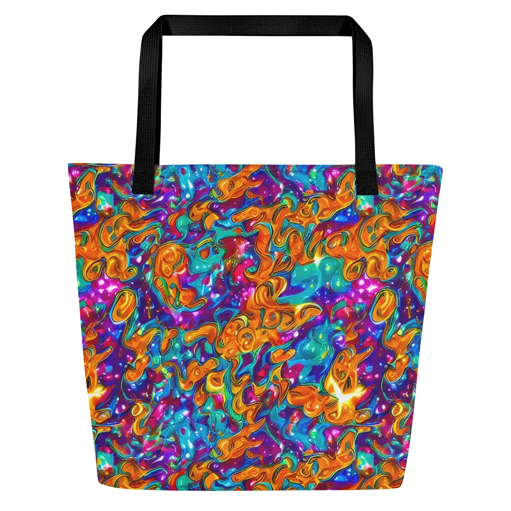 Saffron Kaleidoscope on Large Tote Bag W/ Pocket — Front