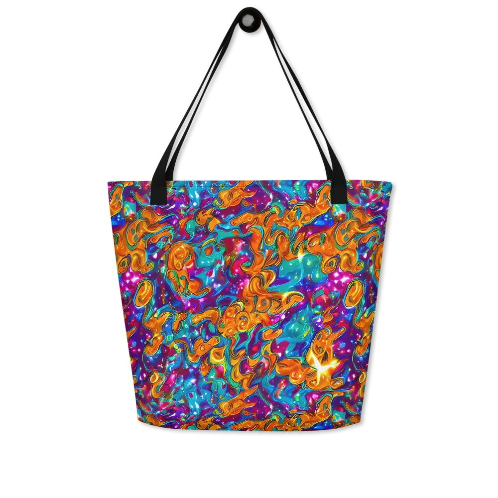 Saffron Kaleidoscope on Large Tote Bag W/ Pocket — Front
