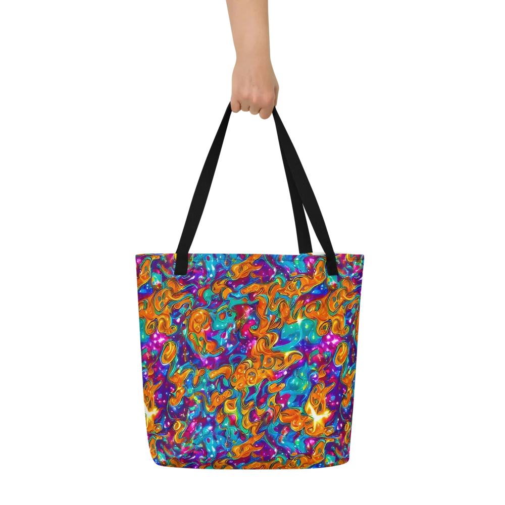 Saffron Kaleidoscope on Large Tote Bag W/ Pocket — Front