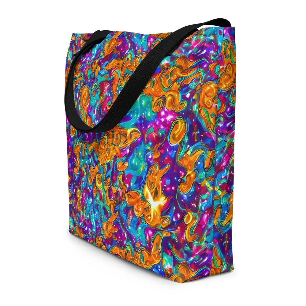 Saffron Kaleidoscope on Large Tote Bag W/ Pocket — Front