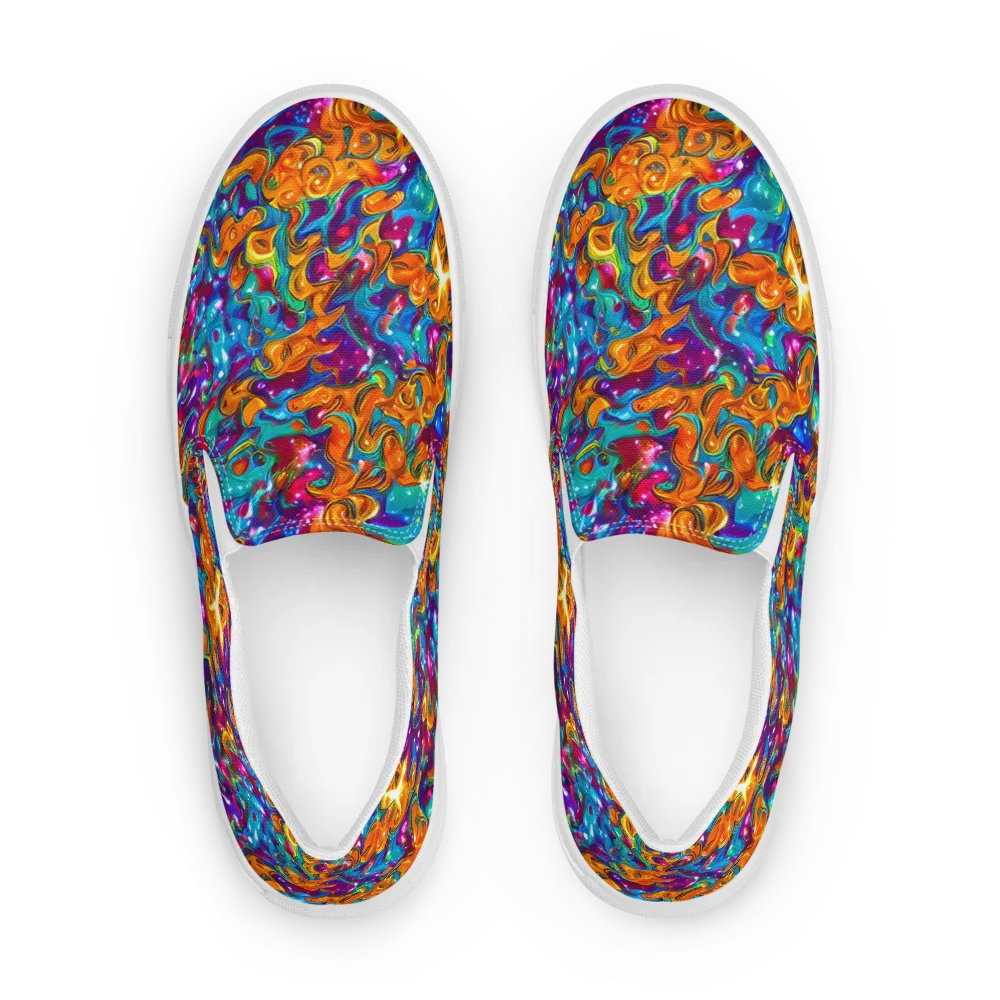 Saffron Kaleidoscope on Women's Slip-On Canvas Shoes — Front