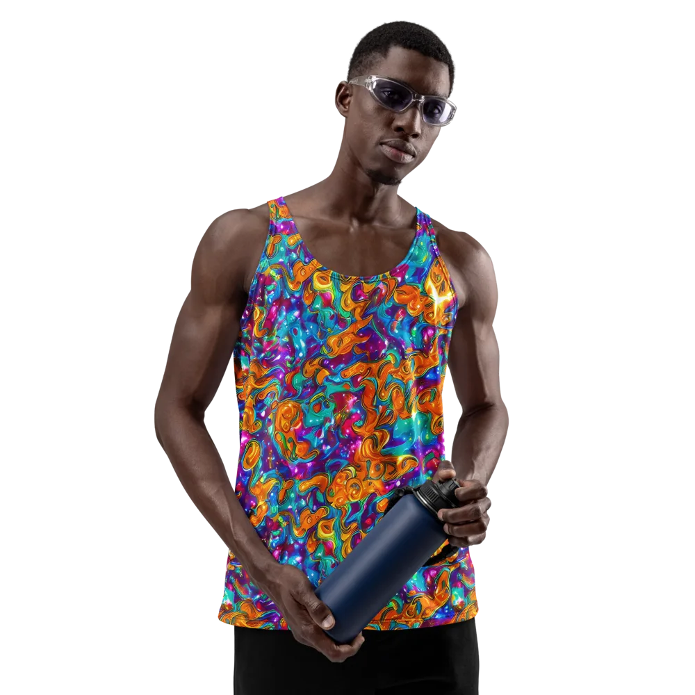 Saffron Kaleidoscope on Men's Tank Top — Front