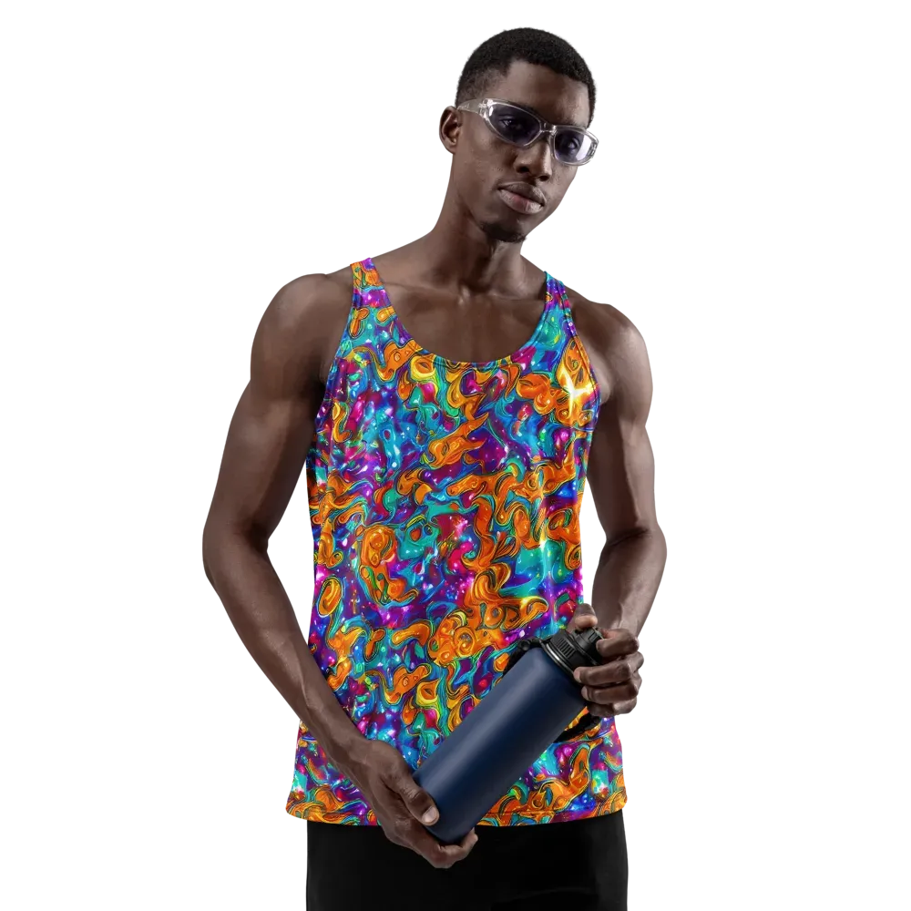 Saffron Kaleidoscope on Men's Tank Top — Front