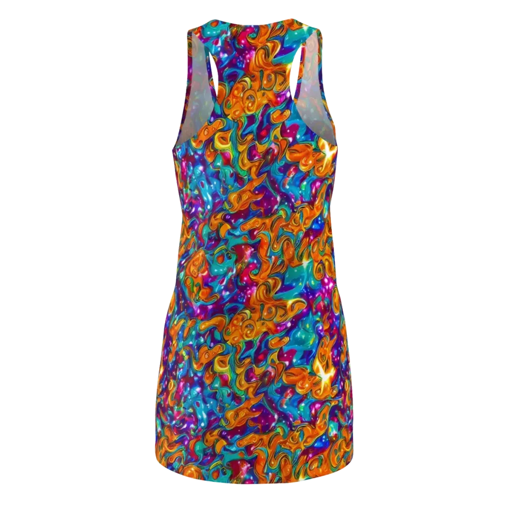 Saffron Kaleidoscope on Racerback Dress — Back