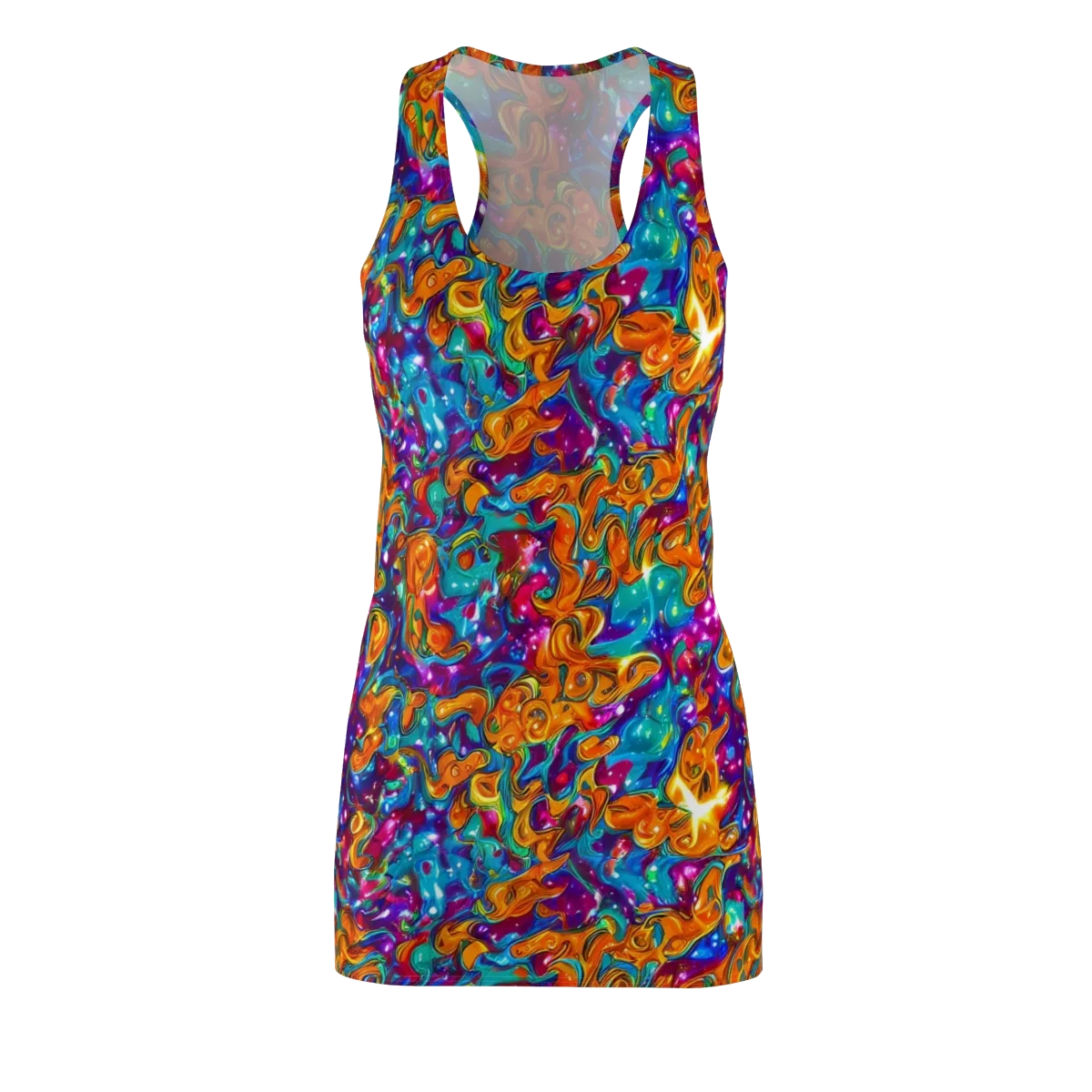 Saffron Kaleidoscope on Racerback Dress — Front
