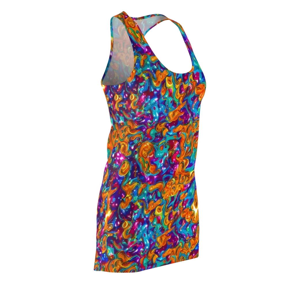 Saffron Kaleidoscope on Racerback Dress — Front Side