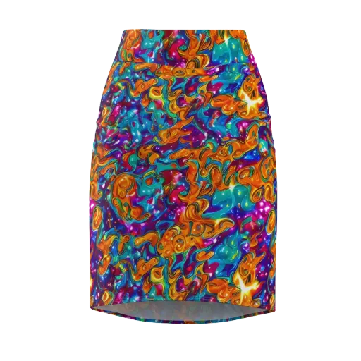 Saffron Kaleidoscope on a Pencil Skirt