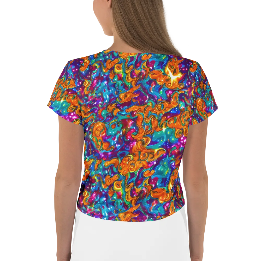Saffron Kaleidoscope on Crop Tee — Back
