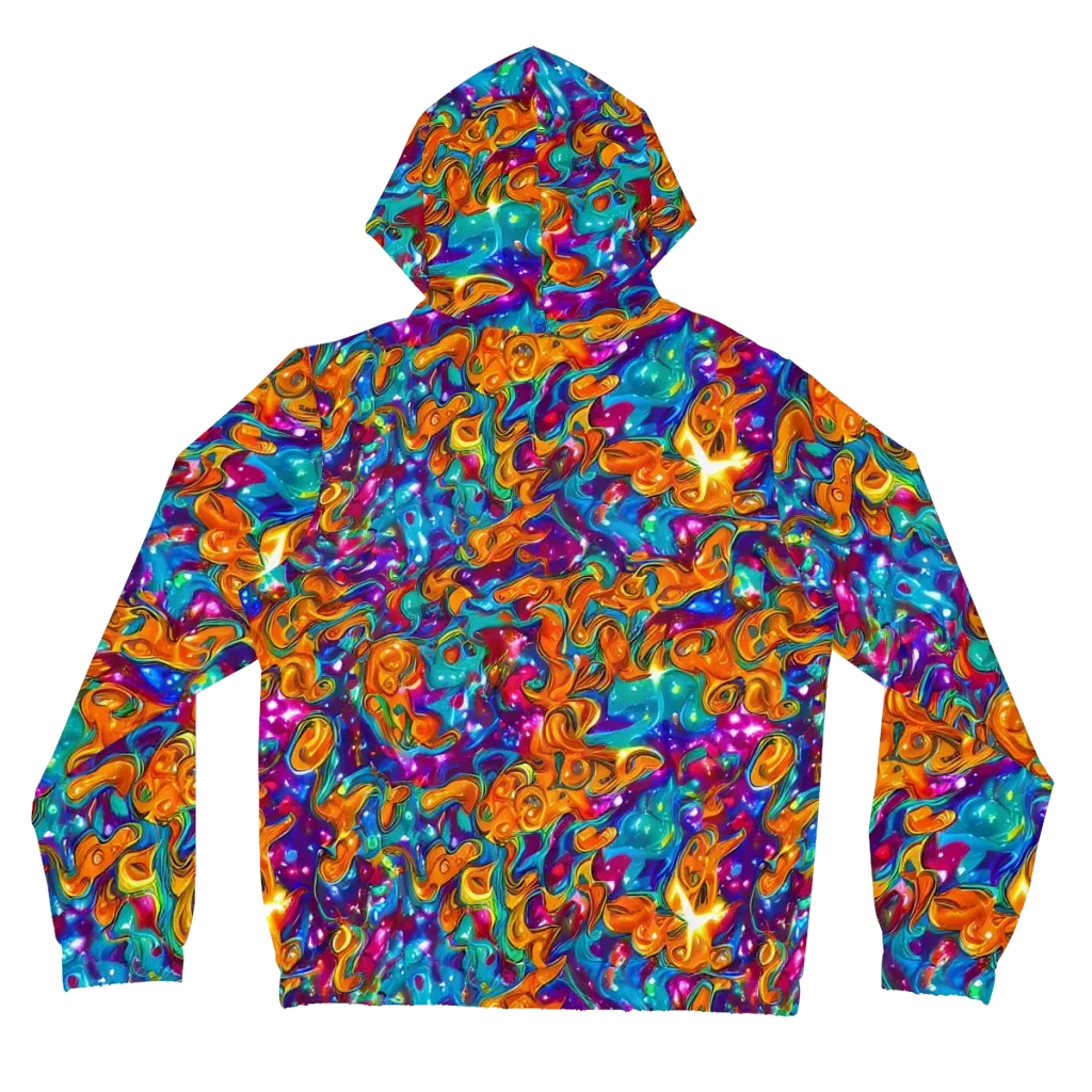 Saffron Kaleidoscope on Women's Full-Zip Hoodie — Back