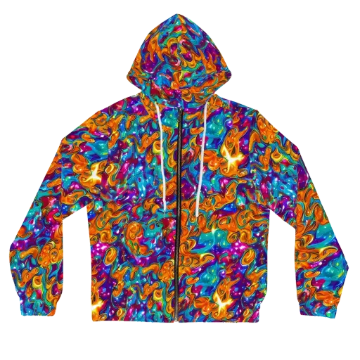 Saffron Kaleidoscope on a Women's Full-Zip Hoodie
