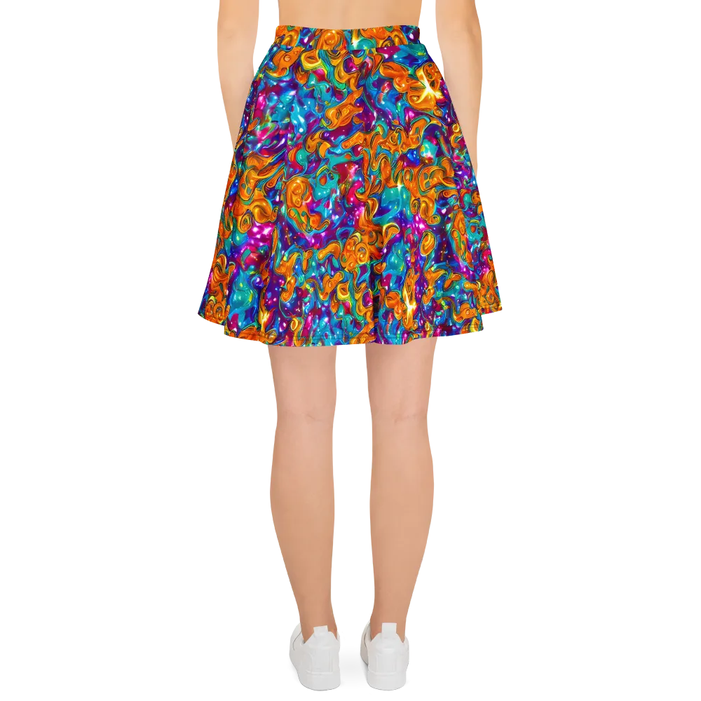 Saffron Kaleidoscope on Skater Skirt — Back