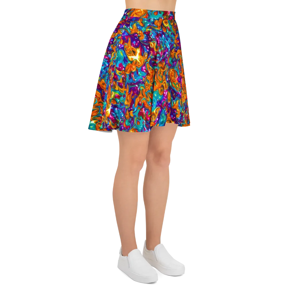 Saffron Kaleidoscope on Skater Skirt — Right
