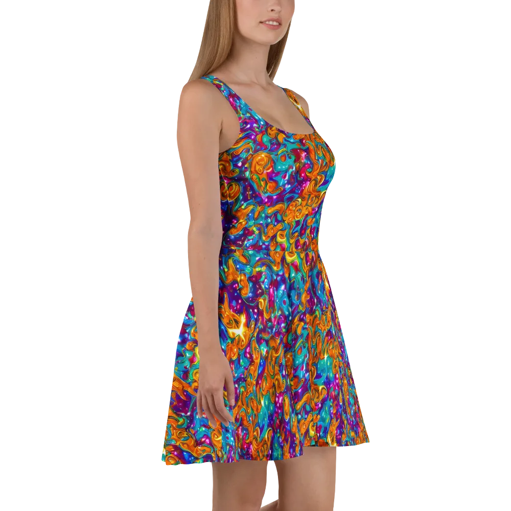Saffron Kaleidoscope on Skater Dress — Right