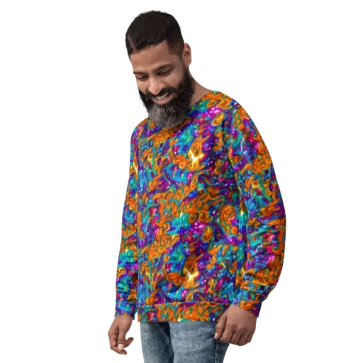 Saffron Kaleidoscope on a Sweatshirt