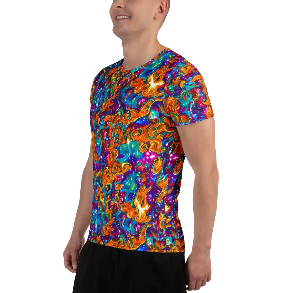 Saffron Kaleidoscope on Men's Athletic T-Shirt — Left
