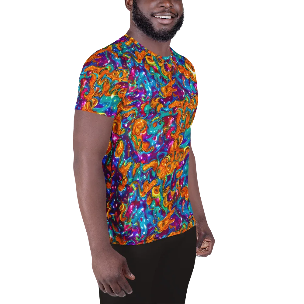 Saffron Kaleidoscope on Men's Athletic T-Shirt — Right