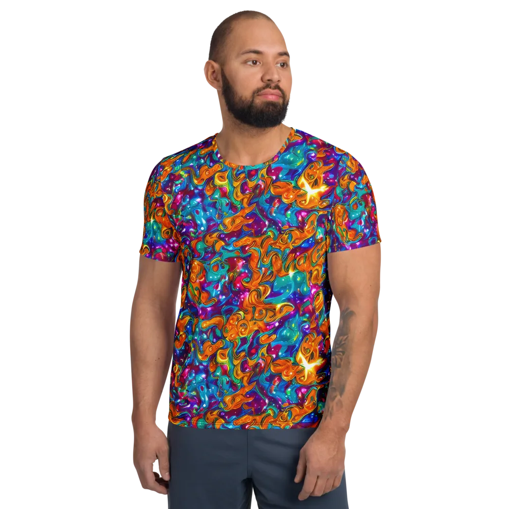 Saffron Kaleidoscope on Men's Athletic T-Shirt — Front