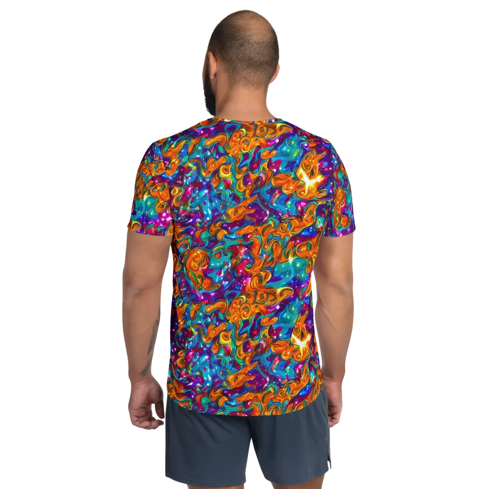 Saffron Kaleidoscope on Men's Athletic T-Shirt — Back