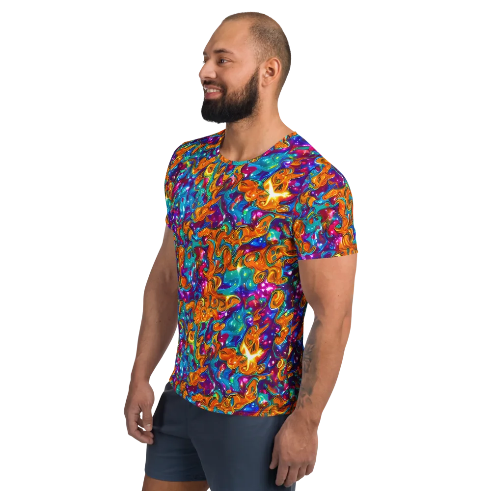 Saffron Kaleidoscope on Men's Athletic T-Shirt — Left