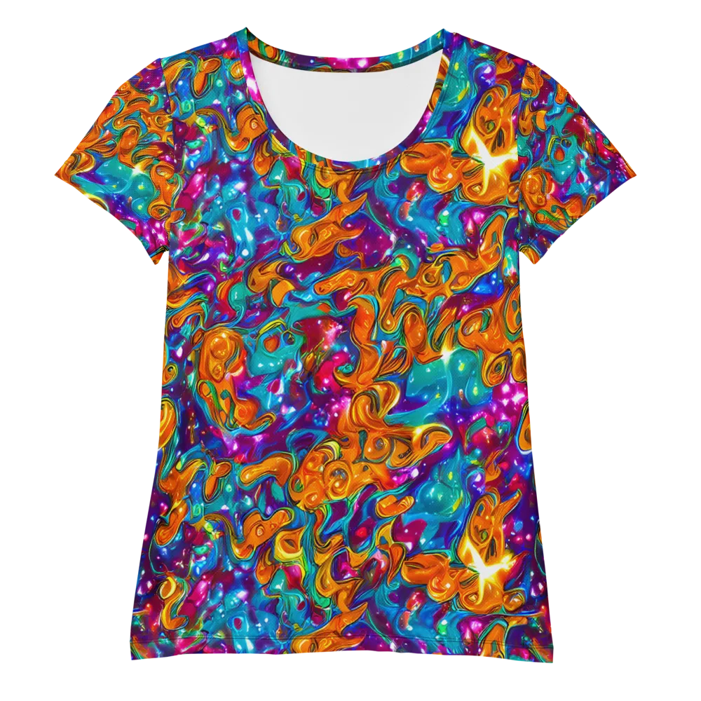 Saffron Kaleidoscope on Women's Athletic T-Shirt — Front
