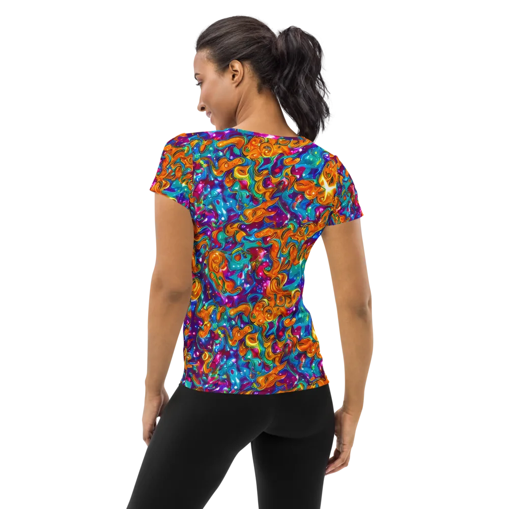 Saffron Kaleidoscope on Women's Athletic T-Shirt — Back