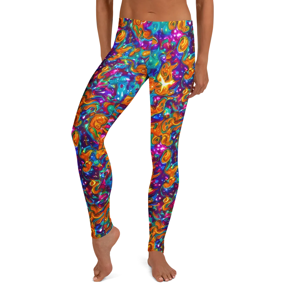 Saffron Kaleidoscope on Leggings — Front