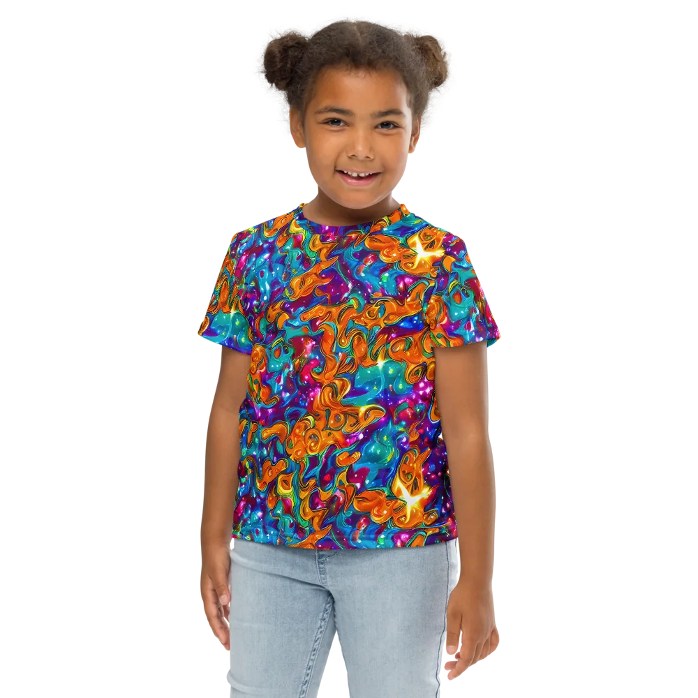 Saffron Kaleidoscope on Kids Crew Neck T-Shirt — Front